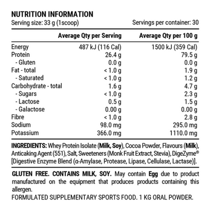 PILLAR - Whey Protein Isolate - 1 KG